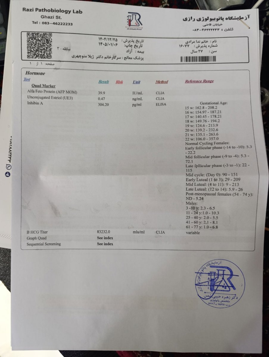 سلام خانم دکتر میشه لطف کنید سونو ان تی و ازمایش غربالگری رو برام تفسیر کنید ؟ سلام خانم دکتر میشه لطف کنید سونو ان تی و ازمایش غربالگری رو برام تفسیر کنید ؟
