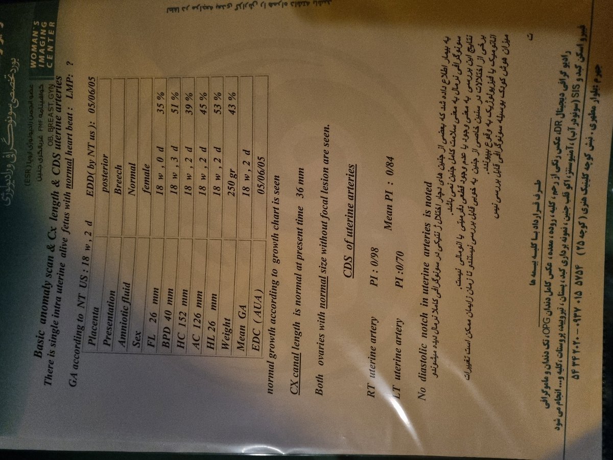 تفسیر سونو گرافی انومالی تفسیر سونو گرافی انومالی