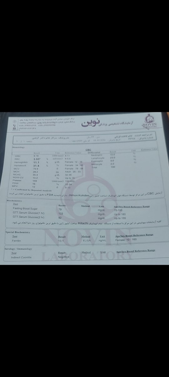 آزمایش باداری ۲۵و نیم هفته