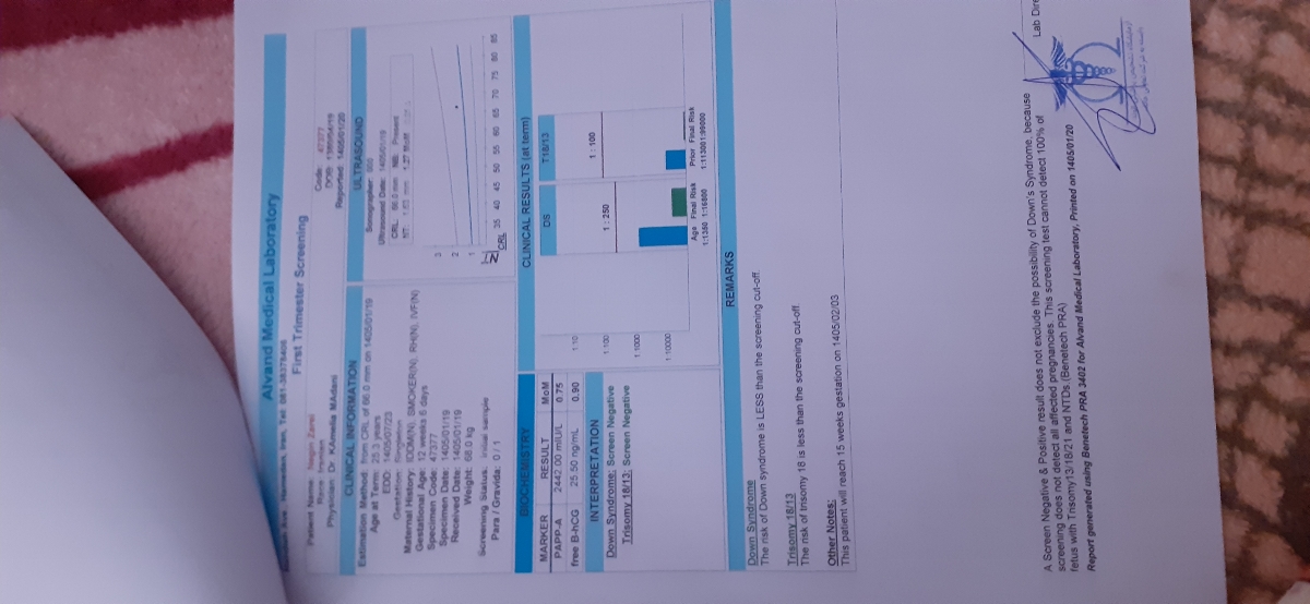 بررسی سونوگرافی ان تی و تفسیر