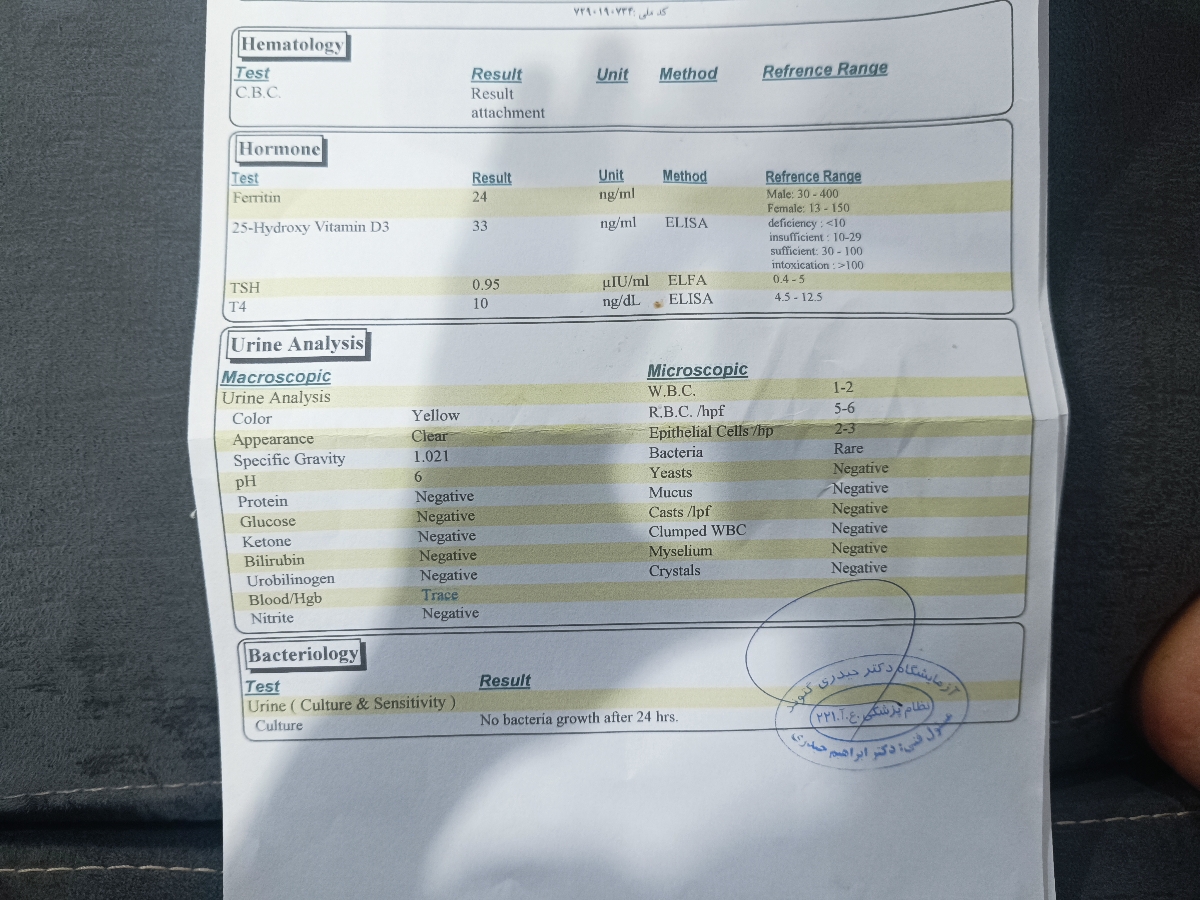 جواب ازمایش پسرم و دارو جواب ازمایش پسرم و دارو