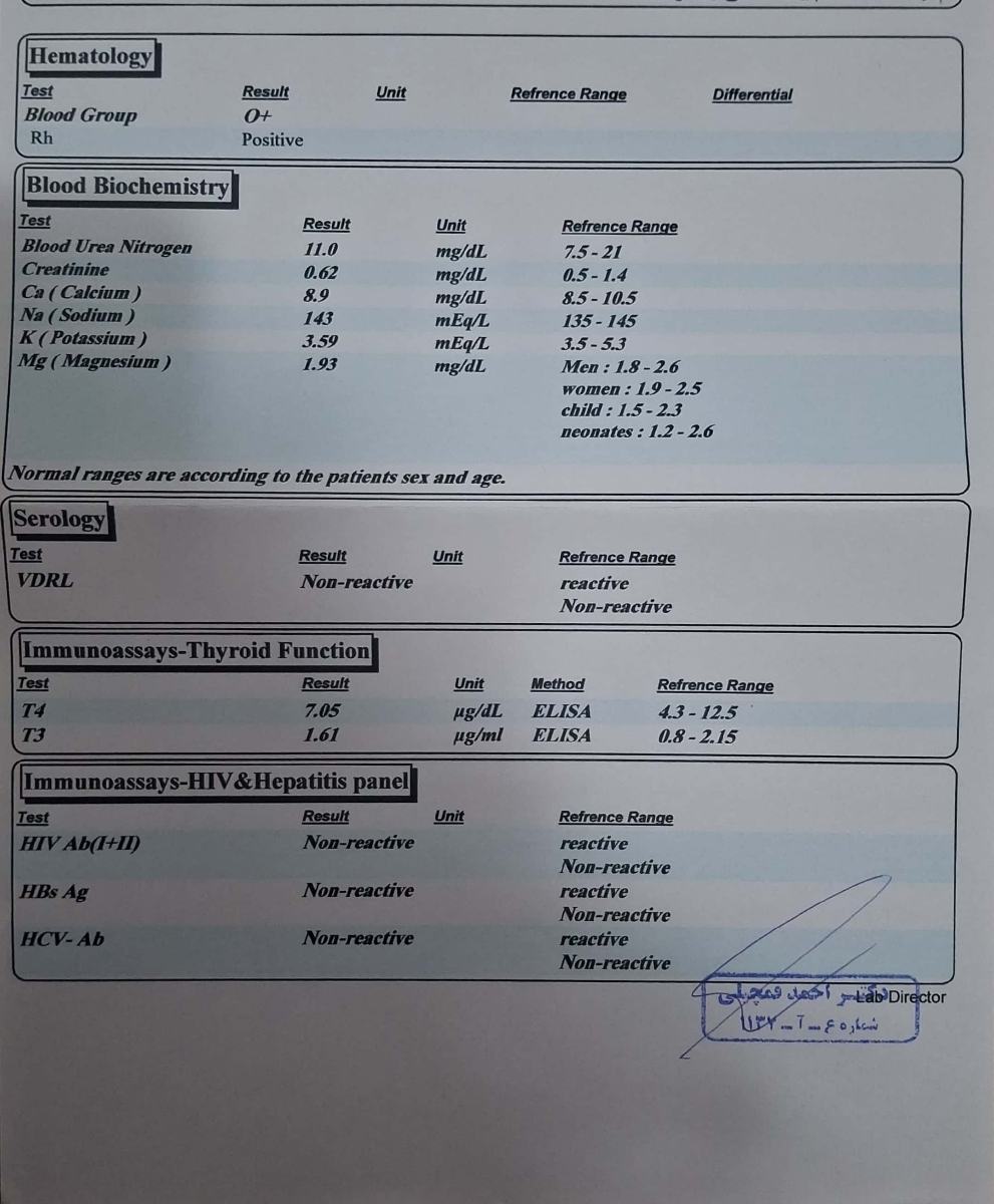 تفسیر ازمایش خانم دکتر تفسیر ازمایش خانم دکتر