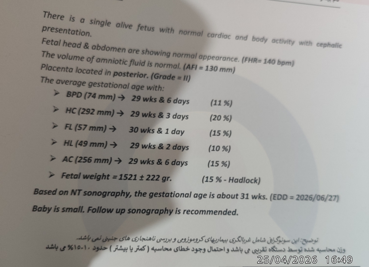 سونو رشد جنین پر هفته 31 تمام سونو رشد جنین پر هفته 31 تمام