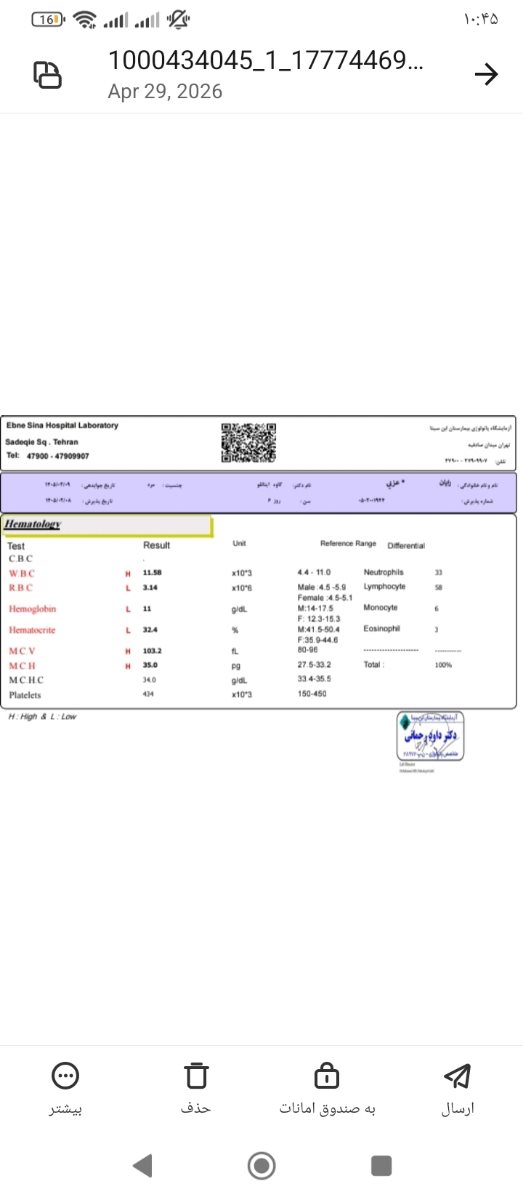 تفسیر آزمایش نوزاد