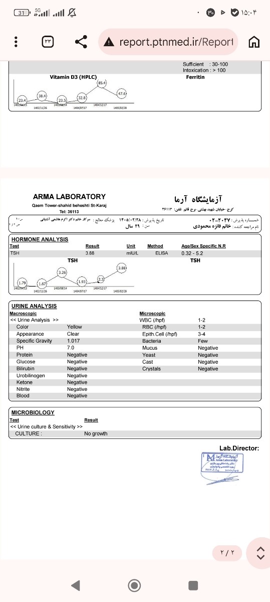تفسیر ازمایش و راه حل برای رفع کمخونی