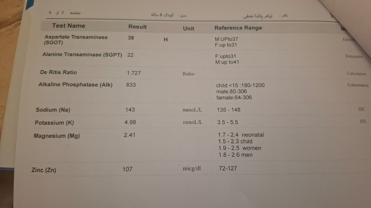 تفسیر ازمایش کودک 19 ماهه تفسیر ازمایش کودک 19 ماهه
