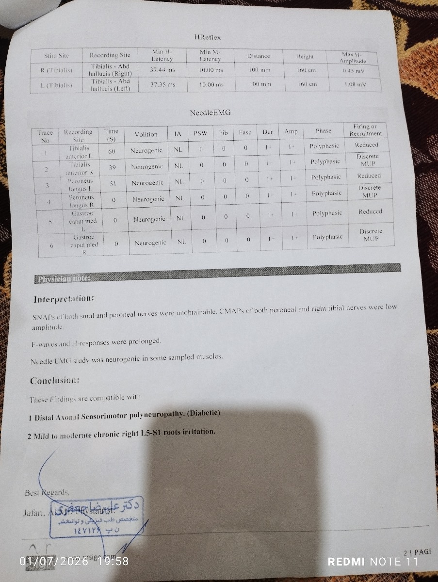 تفسیر جواب آزمایش و عکس