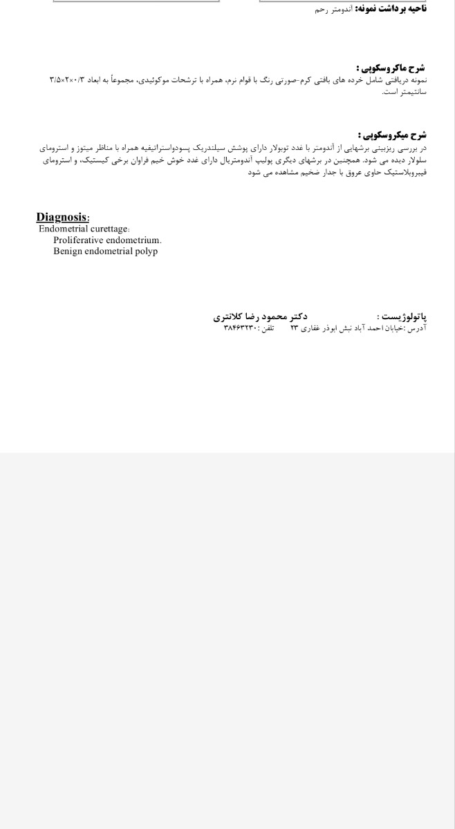 شرح نمونه اندومتر برای ای وی اف شرح نمونه اندومتر برای ای وی اف