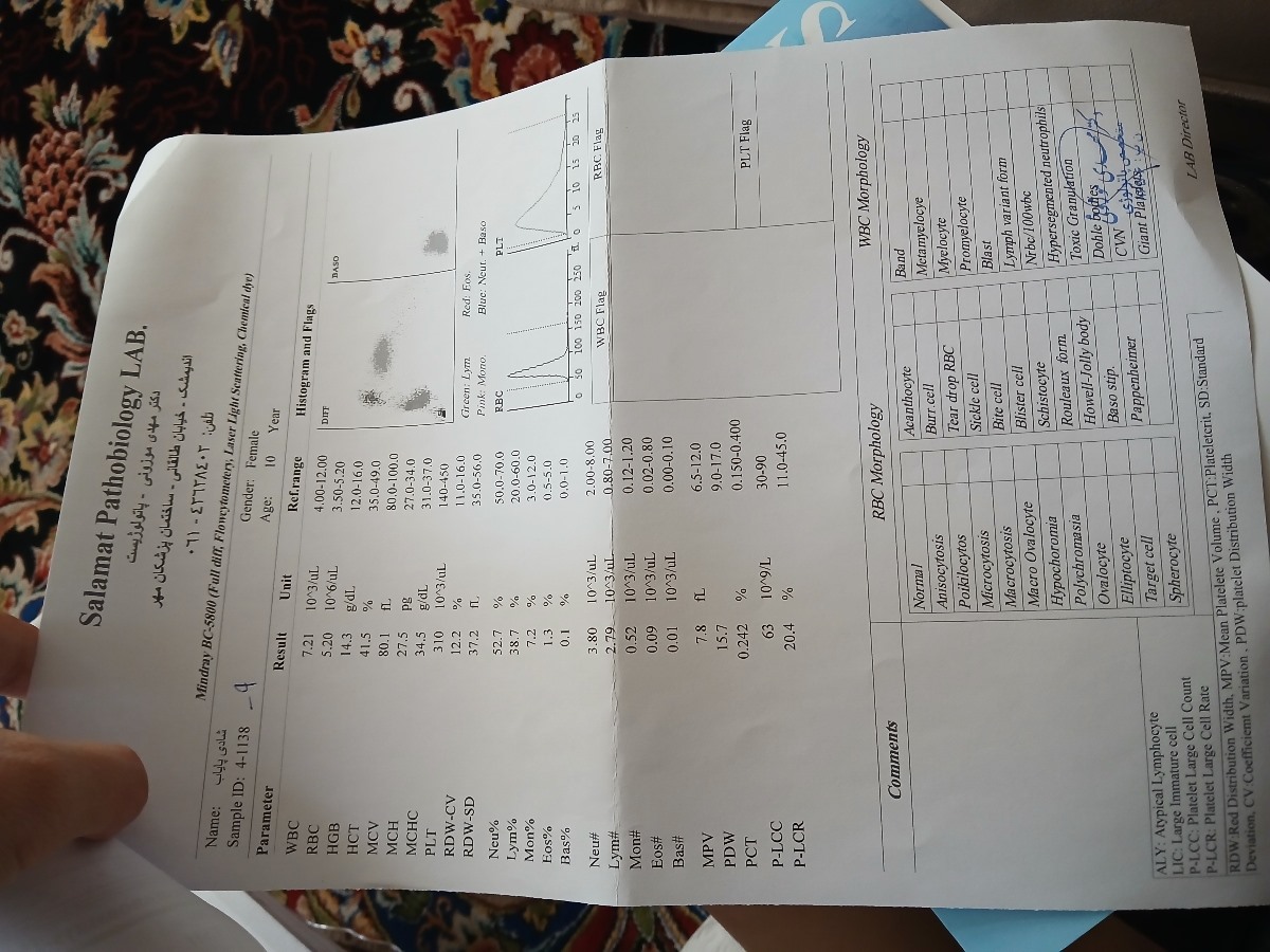 چکاب کودک 10 ساله