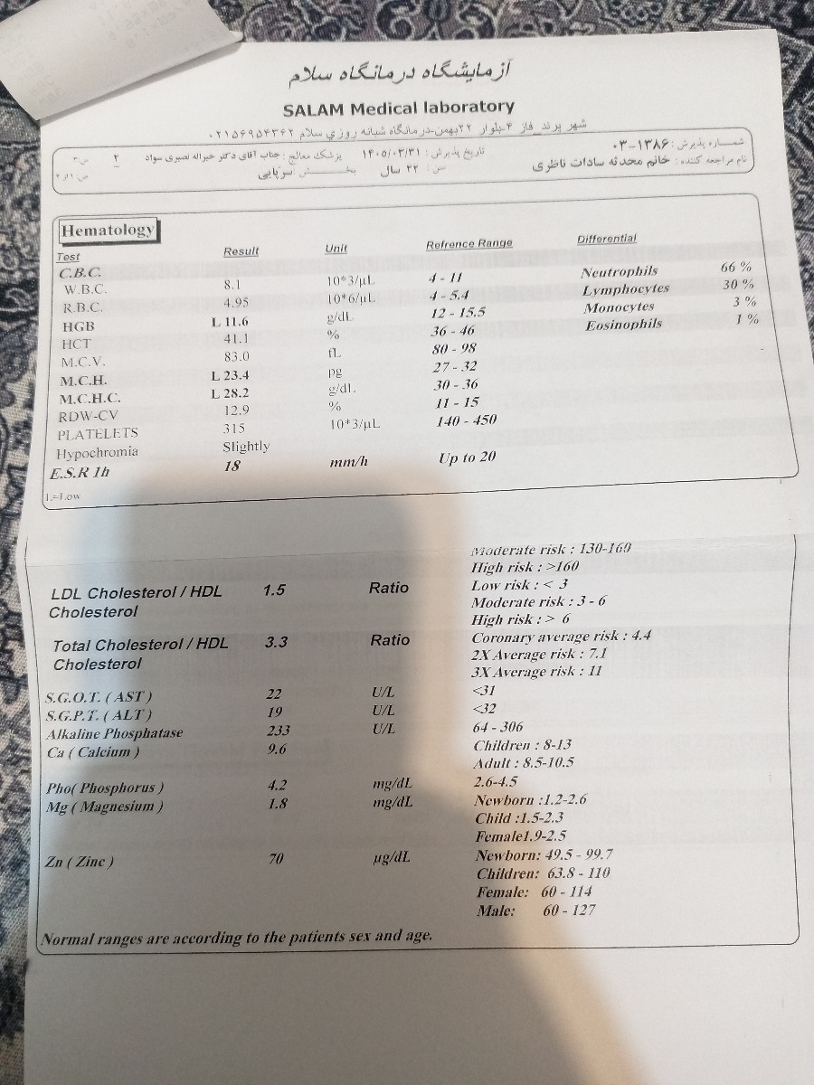 مصرف قرص آهن در 3ماه اول