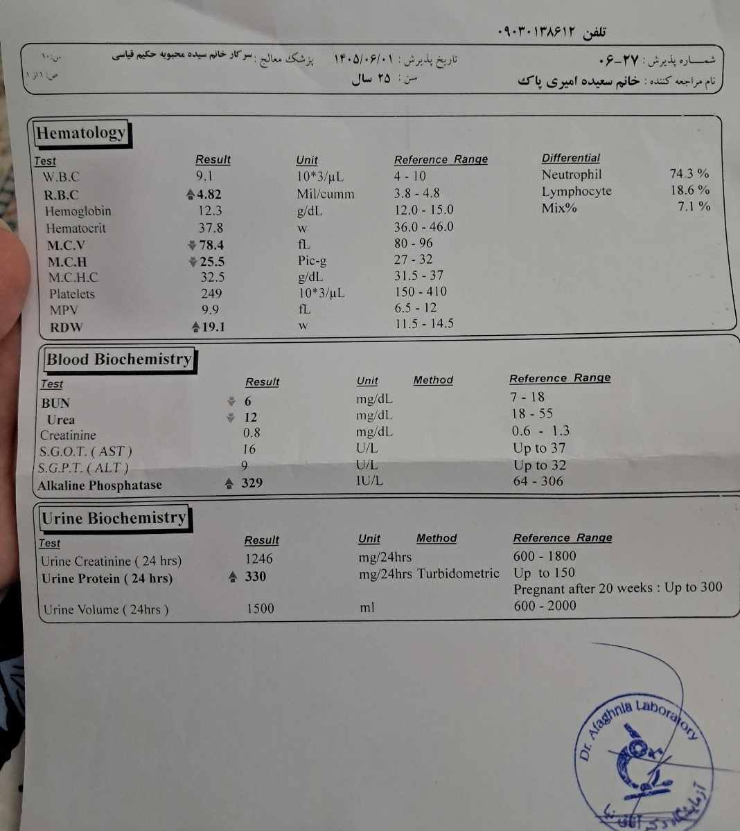 مسمومیت بارداری و دفع پروتئین در ادرار