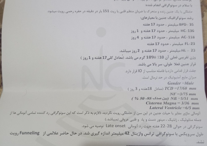 تفسیر سونوگرافی آنومالی