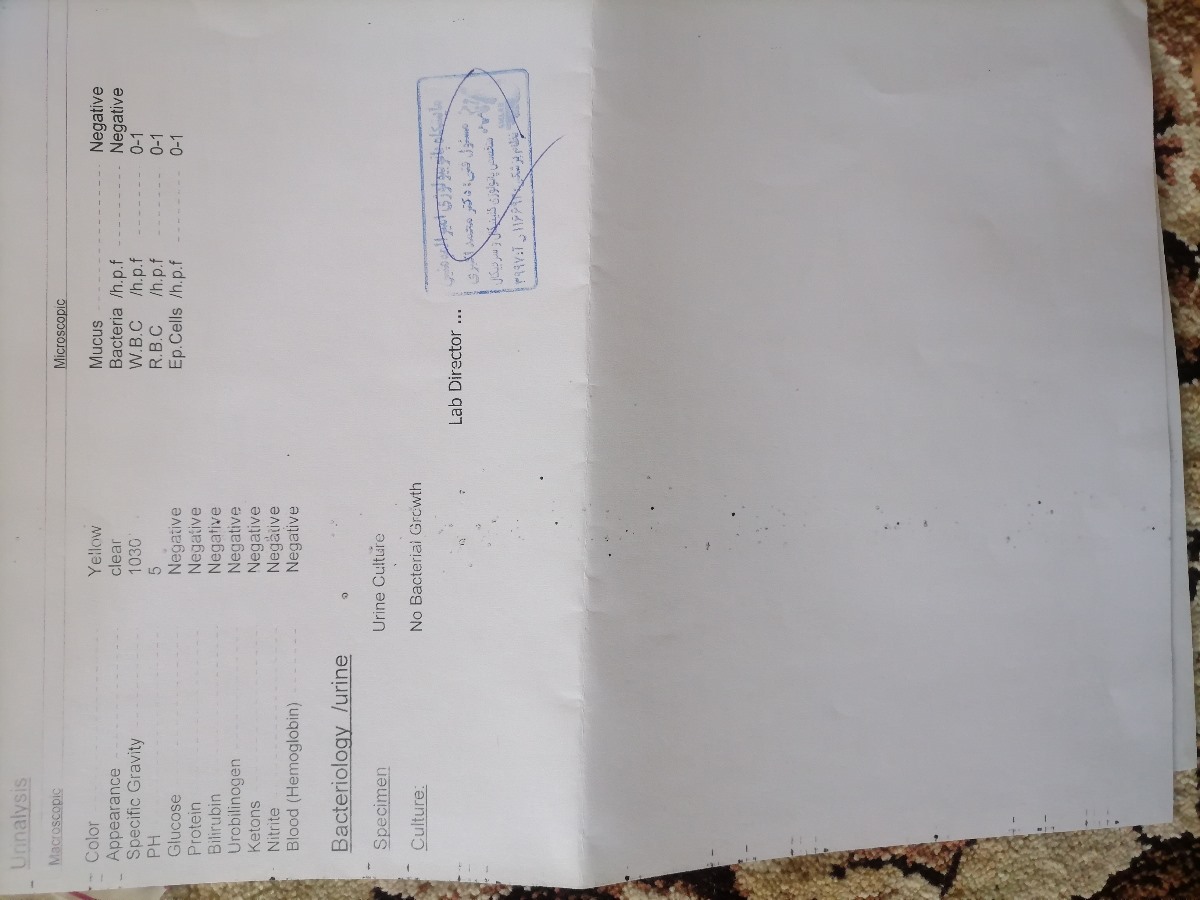 لطفا آزمایشم رو تفسیر کنید